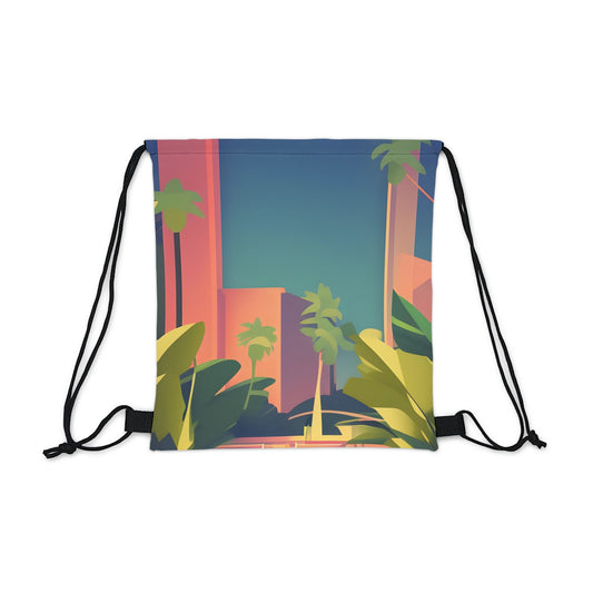 TROPICAL SIMPLE CITY 101 - Outdoor Drawstring Bag