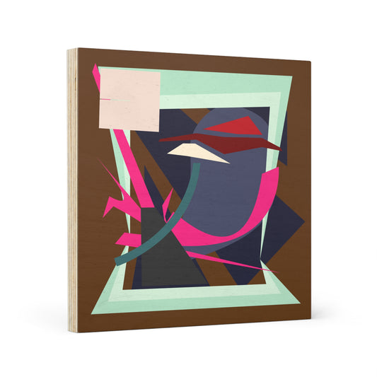 ABSTRACT SHAPE BROWN 102 - Wood Canvas