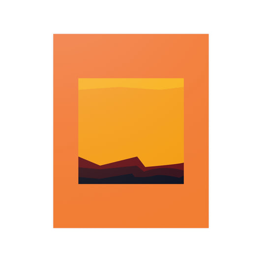 MINIMAL SUNSET 101 ORANGE - Satin Poster (210gsm)