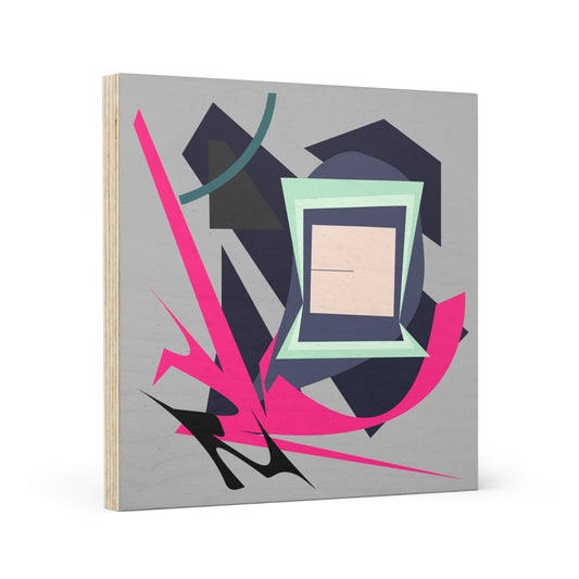 ABSTRACT SHAPE LIGHT GRAY 101 - Wood Canvas