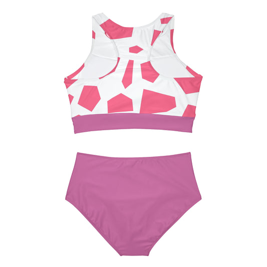 PINK GEODES 101 PINK - Sporty Bikini Set (AOP)
