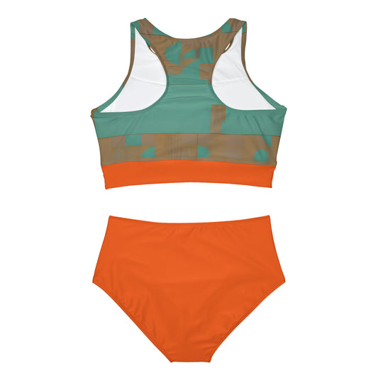 ABSTRACT SHAPES 103 CLEMENTINE - Sporty Bikini Set (AOP)