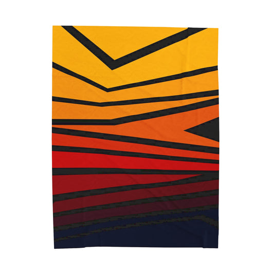 MINIMAL SUNSET 102 - Velveteen Plush Blanket