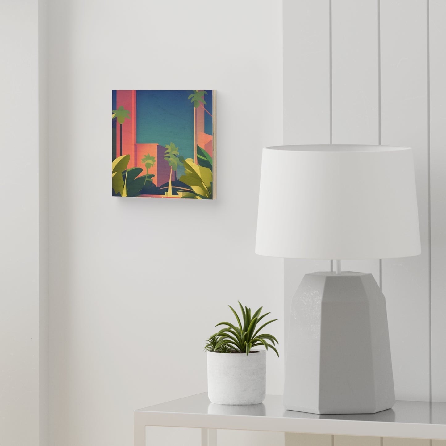 TROPICAL SIMPLE CITY 101 - Wood Canvas