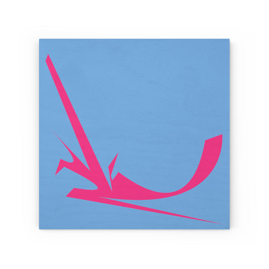 PINK SHAPE BLUE 101 - Wood Canvas