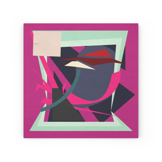 ABSTRACT SHAPE FUCHSIA 102 - Wood Canvas