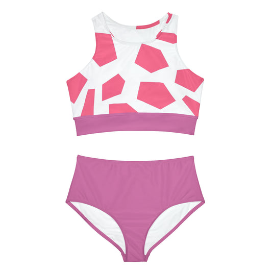 PINK GEODES 101 PINK - Sporty Bikini Set (AOP)