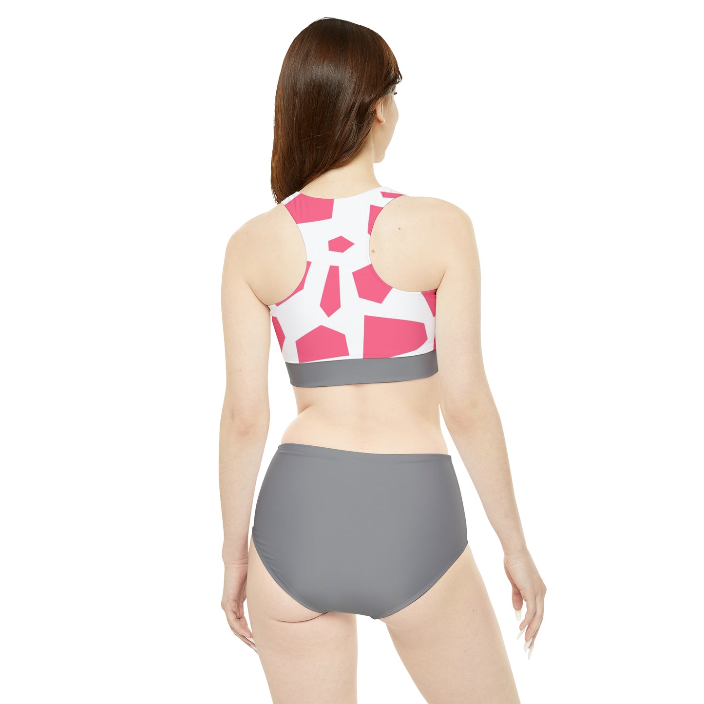 PINK GEODES 101 GREY - Sporty Bikini Set (AOP)