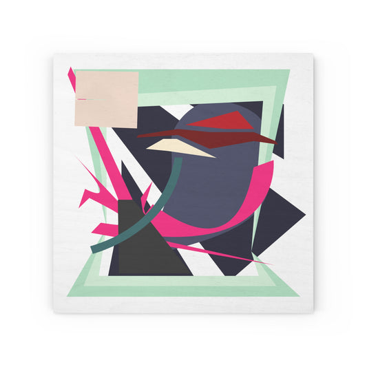 ABSTRACT SHAPE WHITE 102 - Wood Canvas