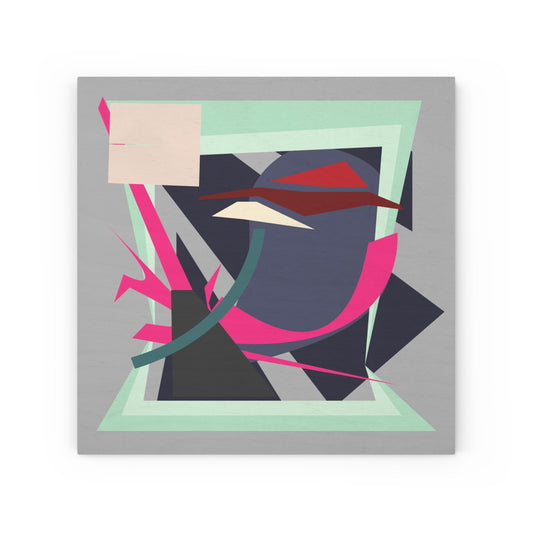 ABSTRACT SHAPE LIGHT GREY 102 - Wood Canvas