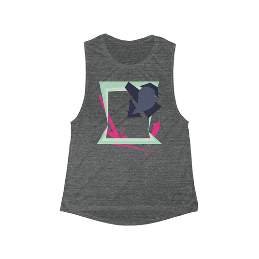 MULTI-SHAPE MULTI-COLOR 100 - Women's Flowy Scoop Muscle Tank