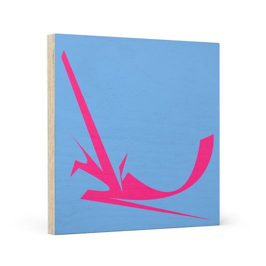 PINK SHAPE BLUE 101 - Wood Canvas