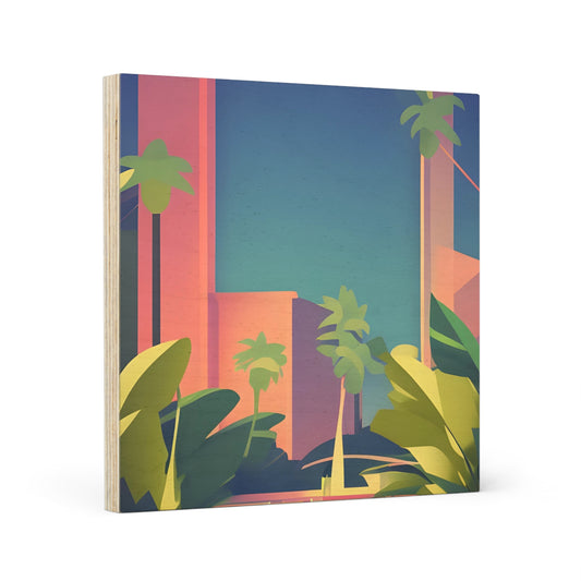 TROPICAL SIMPLE CITY 101 - Wood Canvas