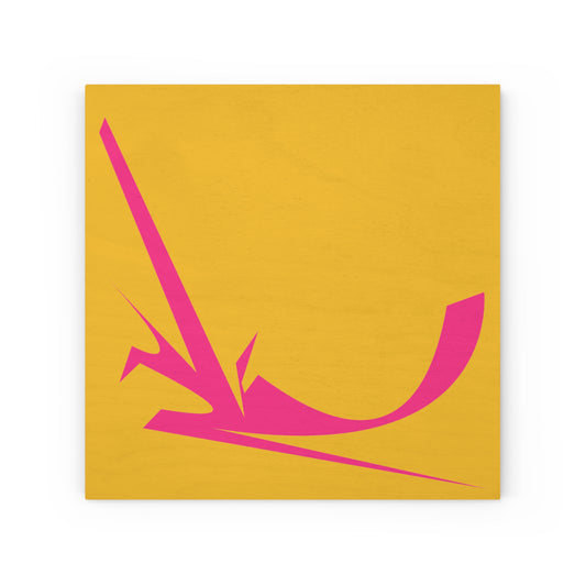 PINK SHAPE GOLD 101 - Wood Canvas