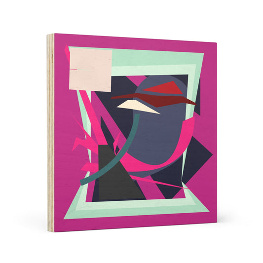 ABSTRACT SHAPE FUCHSIA 102 - Wood Canvas