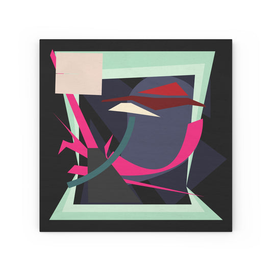 ABSTRACT SHAPE BLACK 102 - Wood Canvas