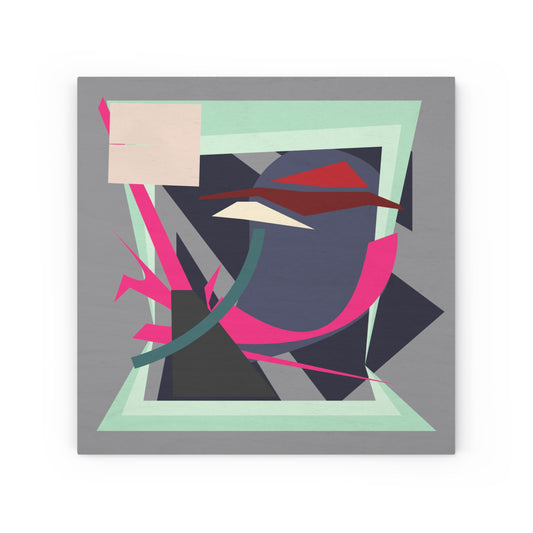 ABSTRACT SHAPE GREY 102 - Wood Canvas