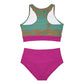 ABSTRACT SHAPES 103 FUSCHIA - Sporty Bikini Set (AOP)