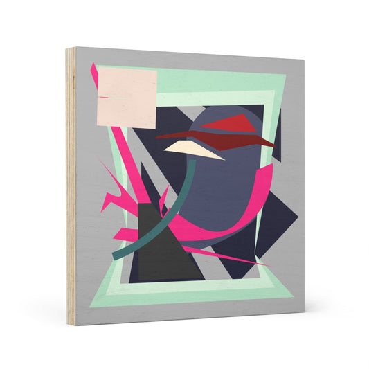 ABSTRACT SHAPE LIGHT GREY 102 - Wood Canvas