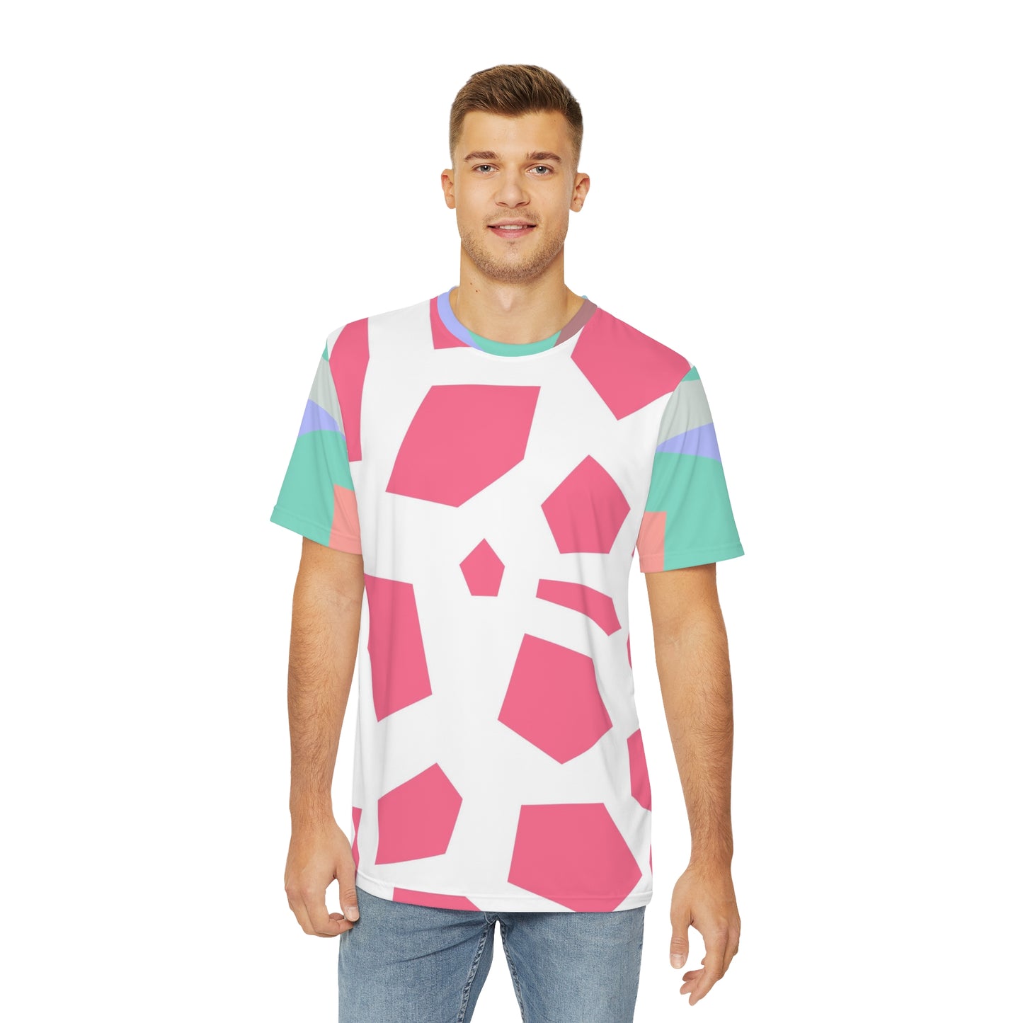 PINK & MINT GEODES 100101 - All Over Print Men's Polyester Tee (AOP)