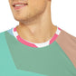 MATTAWAY MINT &amp; PINK GEODES 100102 - Camiseta de poliéster con estampado completo para hombre (AOP)