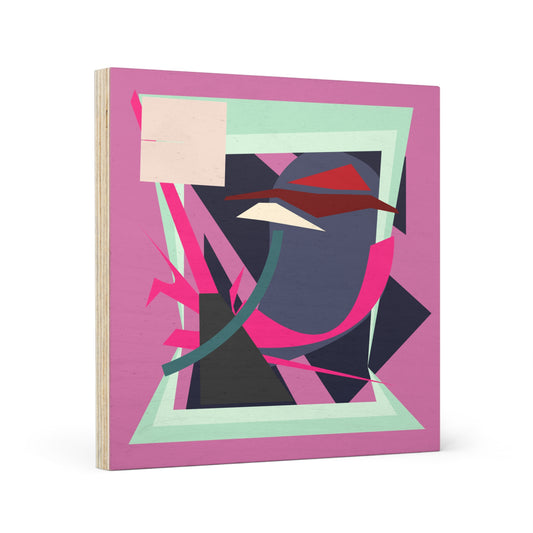 ABSTRACT SHAPE PINK 102 - Wood Canvas