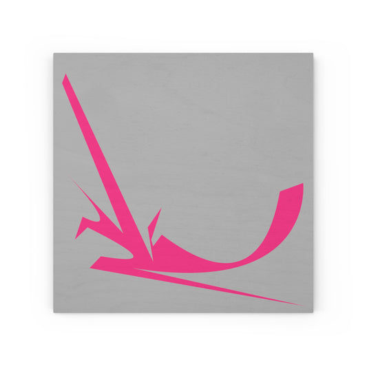 PINK SHAPE GREY 101 - Wood Canvas