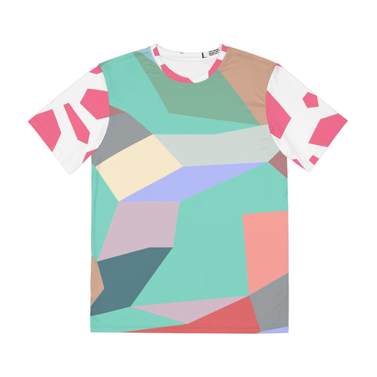 MATTAWAY MINT &amp; PINK GEODES 100102 - Camiseta de poliéster con estampado completo para hombre (AOP)