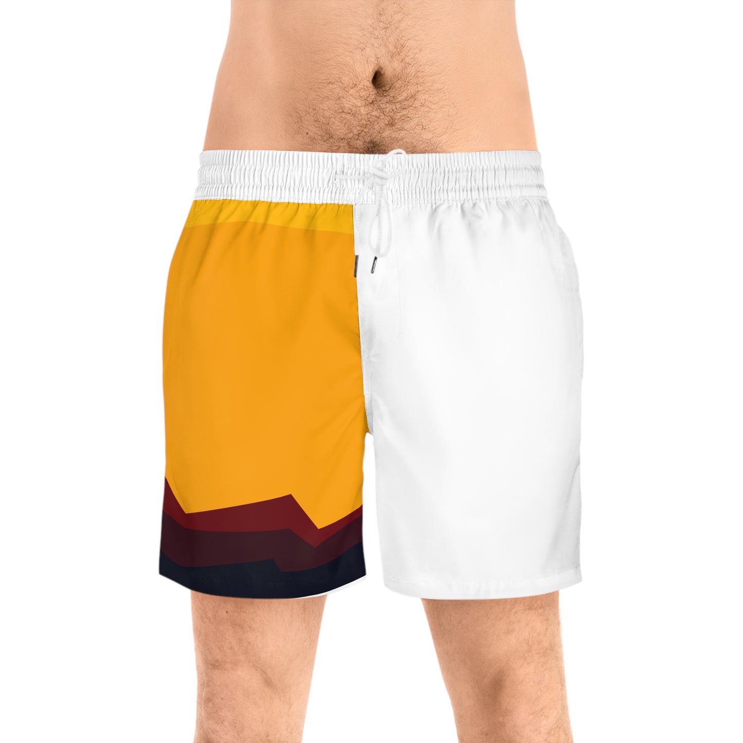 MINIMAL SUNSET RIGHT HALF 101 - Men's Mid-Length Swim Shorts (AOP)