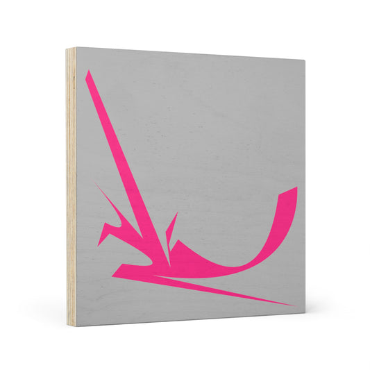 PINK SHAPE GREY 101 - Wood Canvas