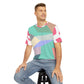 MATTAWAY MINT &amp; PINK GEODES 100102 - Camiseta de poliéster con estampado completo para hombre (AOP)