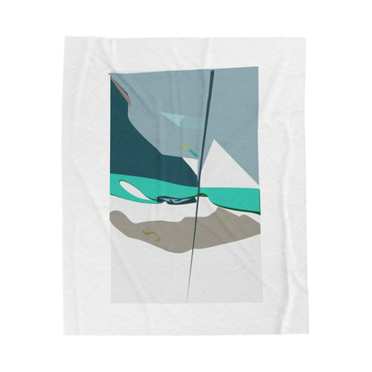 MINIMAL WAVES 101 - Velveteen Plush Blanket