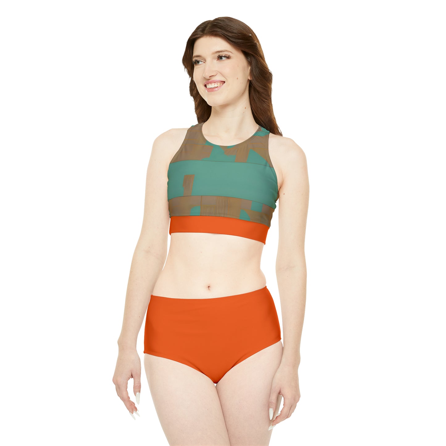 ABSTRACT SHAPES 103 CLEMENTINE - Sporty Bikini Set (AOP)
