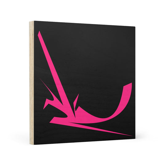 PINK SHAPE BLACK 101 - Wood Canvas