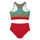 ABSTRACT SHAPES 103 RED - Sporty Bikini Set (AOP)
