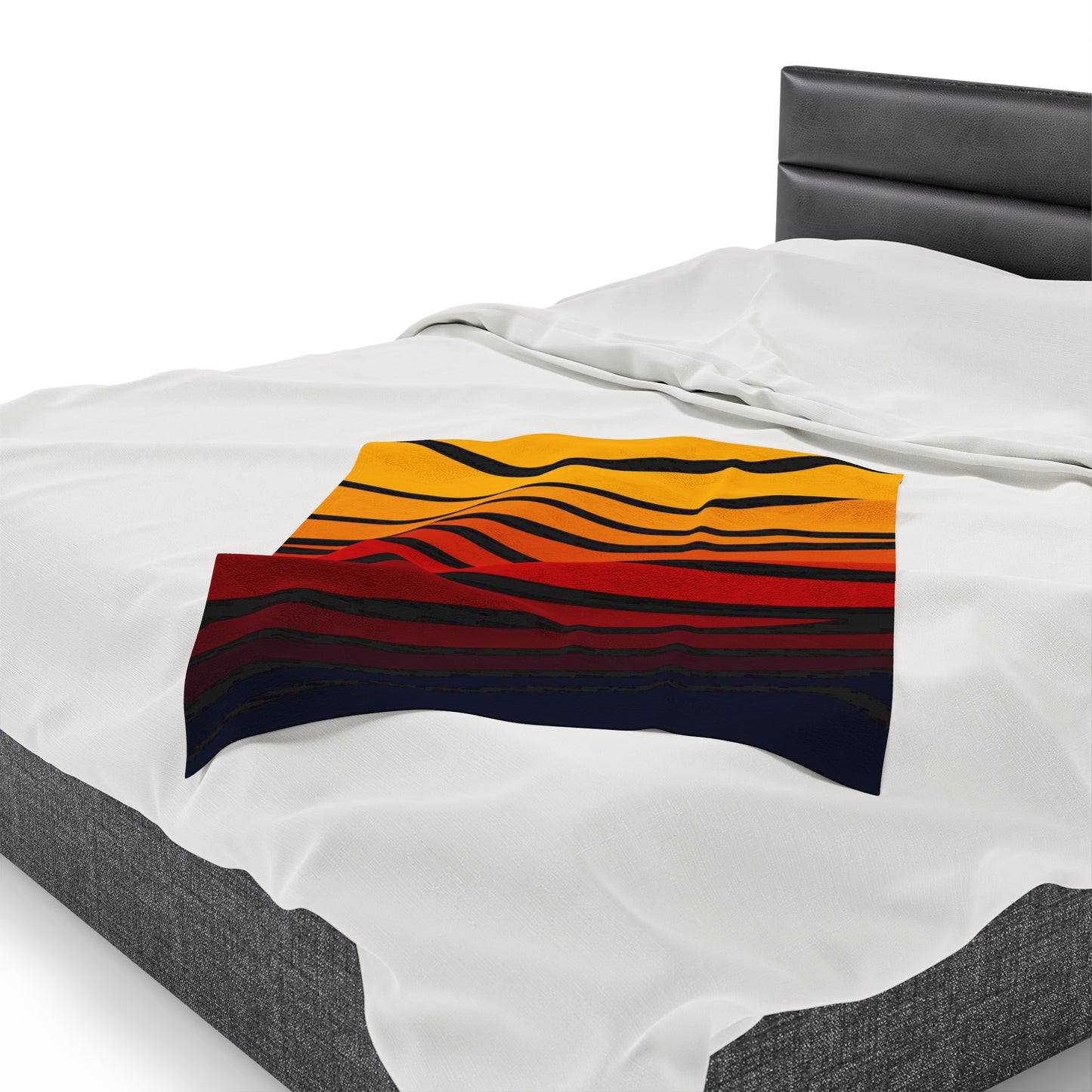MINIMAL SUNSET 102 - Velveteen Plush Blanket