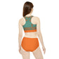 ABSTRACT SHAPES 103 ORANGE - Sporty Bikini Set (AOP)