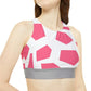 PINK GEODES 101 LIGHT GREY - Sporty Bikini Set (AOP)