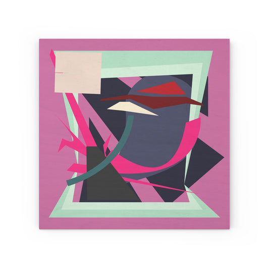 ABSTRACT SHAPE PINK 102 - Wood Canvas