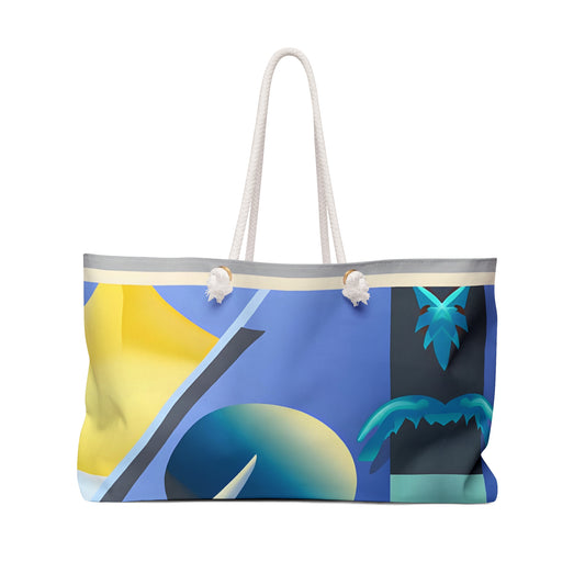 BLUE TROPICAL BLOBS 101 - Weekender Bag