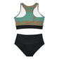 ABSTRACT SHAPES 103 BLACK - Sporty Bikini Set (AOP)