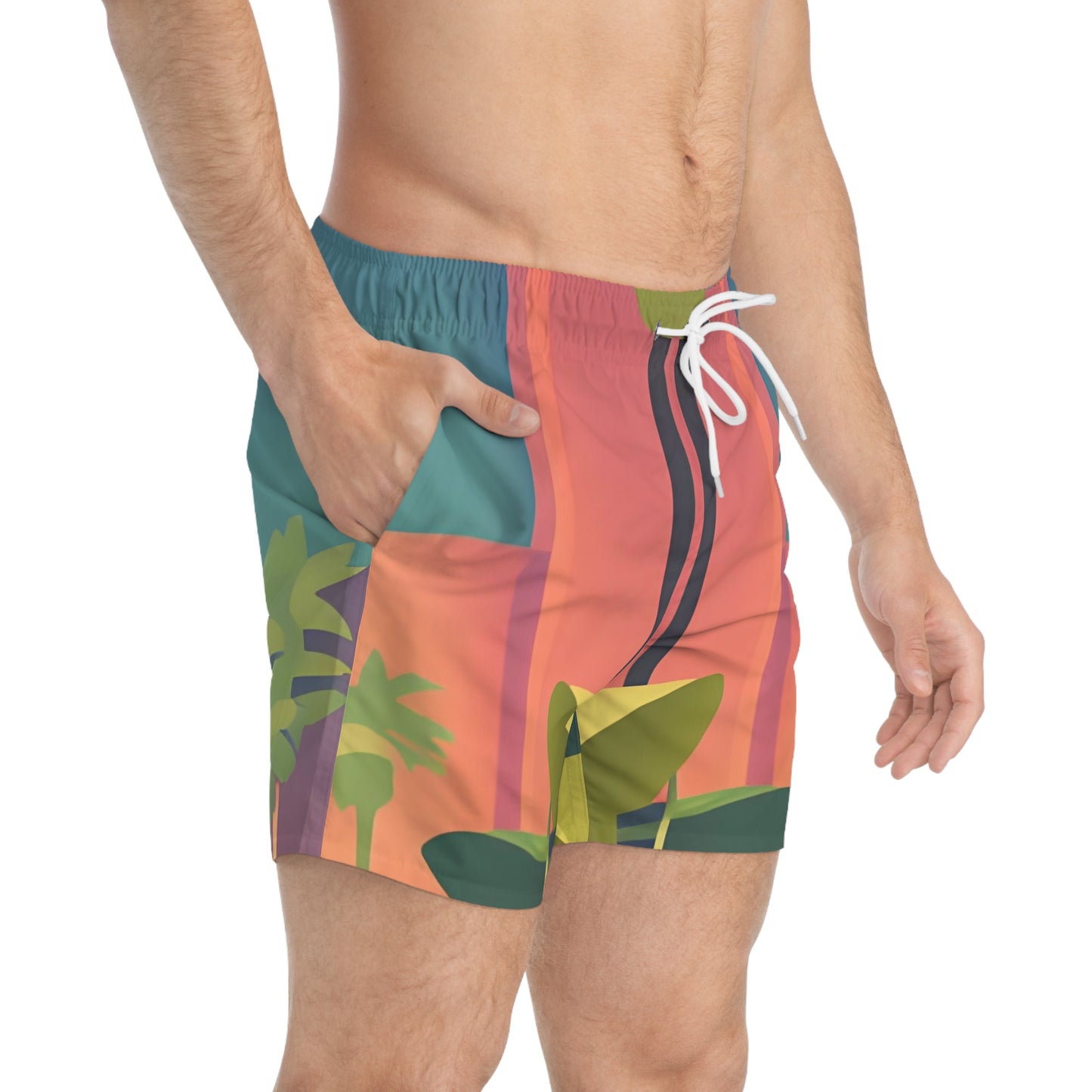 TROPICAL SIMPLE CITY 101.2 - Swim Trunks (AOP)