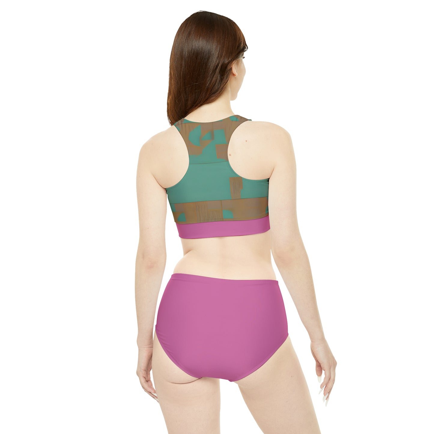ABSTRACT SHAPES 103 PINK - Sporty Bikini Set (AOP)