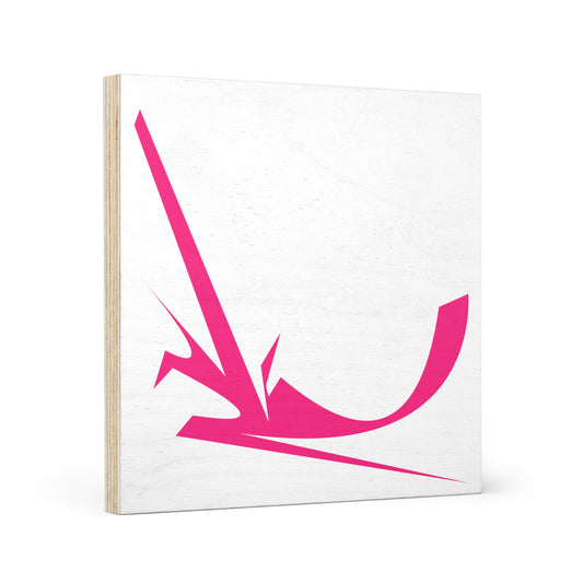 PINK SHAPE WHITE 101 - Wood Canvas