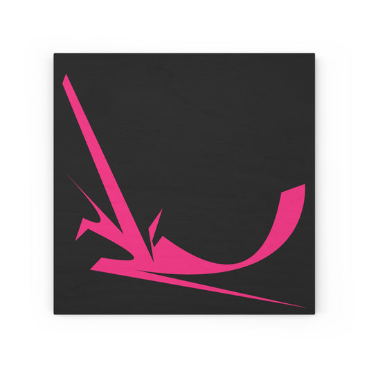 PINK SHAPE BLACK 101 - Wood Canvas