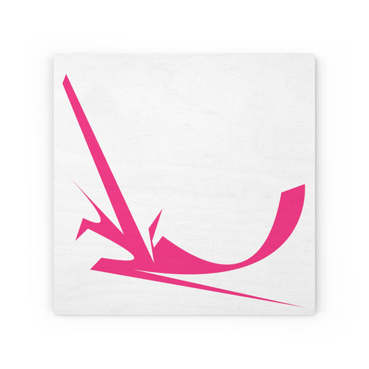 PINK SHAPE WHITE 101 - Wood Canvas